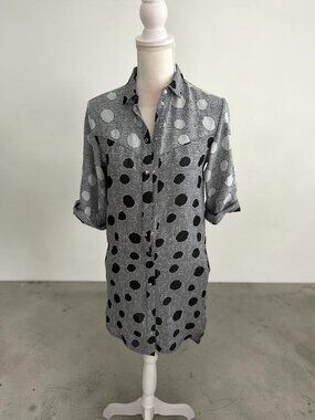 COSTUME NATIONAL Black White Shirt Dress Size 36 / US 6